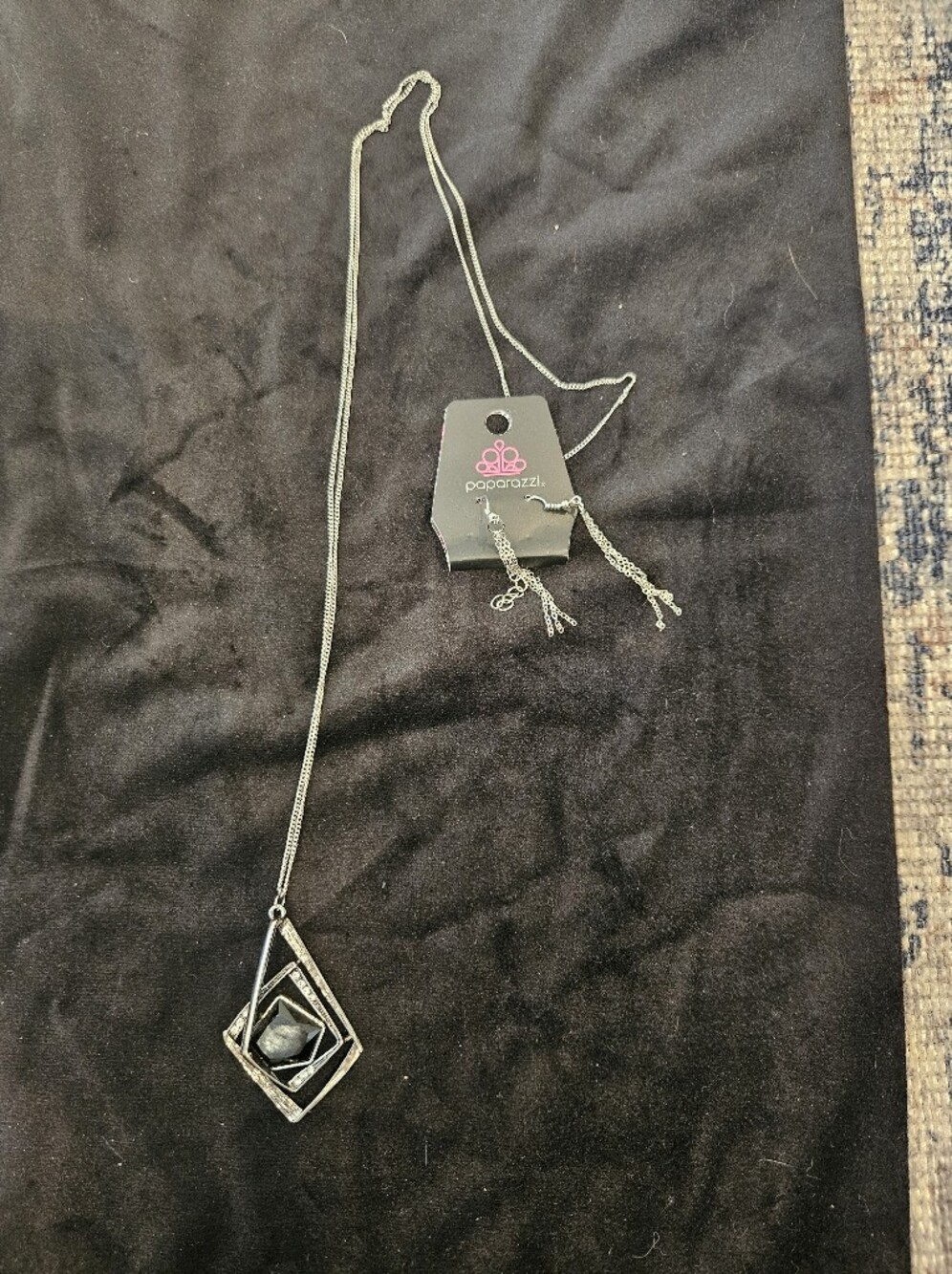 paparazzi Silver Tone Layered Triangle Pendant Necklace - Silver